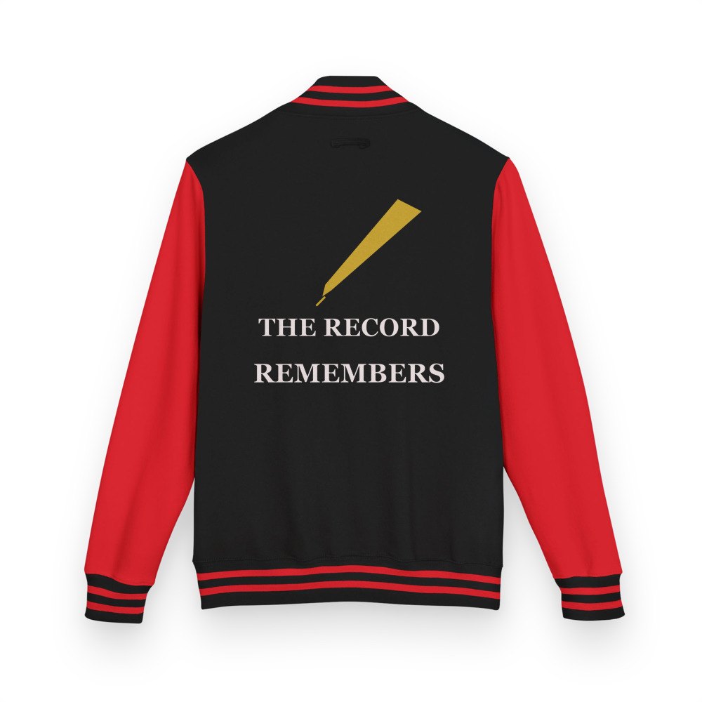 Evil Leaders The Record Remembers Varsity Jacket Jet Black/Fire Red