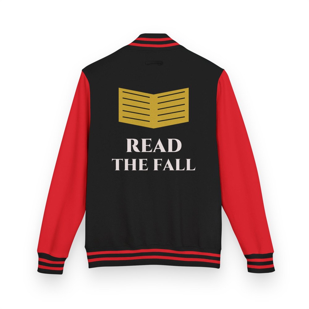 Evil Leaders Read The Fall Varsity Jacket Jet Black/Fire Red