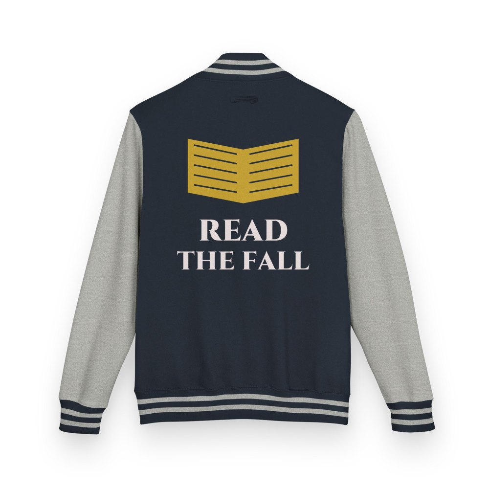 Evil Leaders Read The Fall Varsity Jacket Oxford Navy/Heather Grey