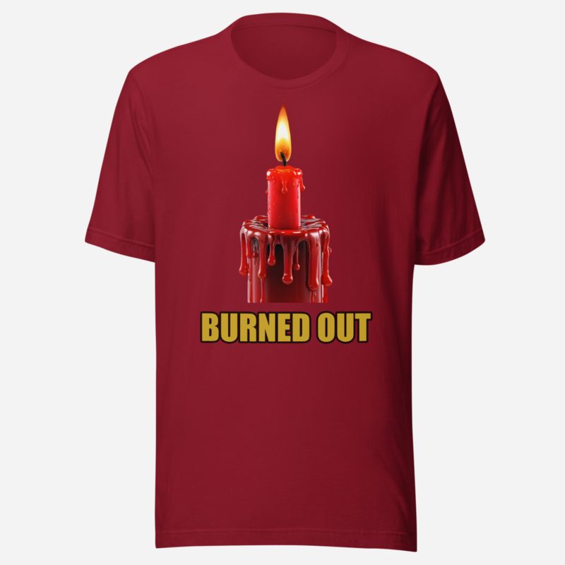 Evil Leaders Burned Out Candle Tee Cardinal
