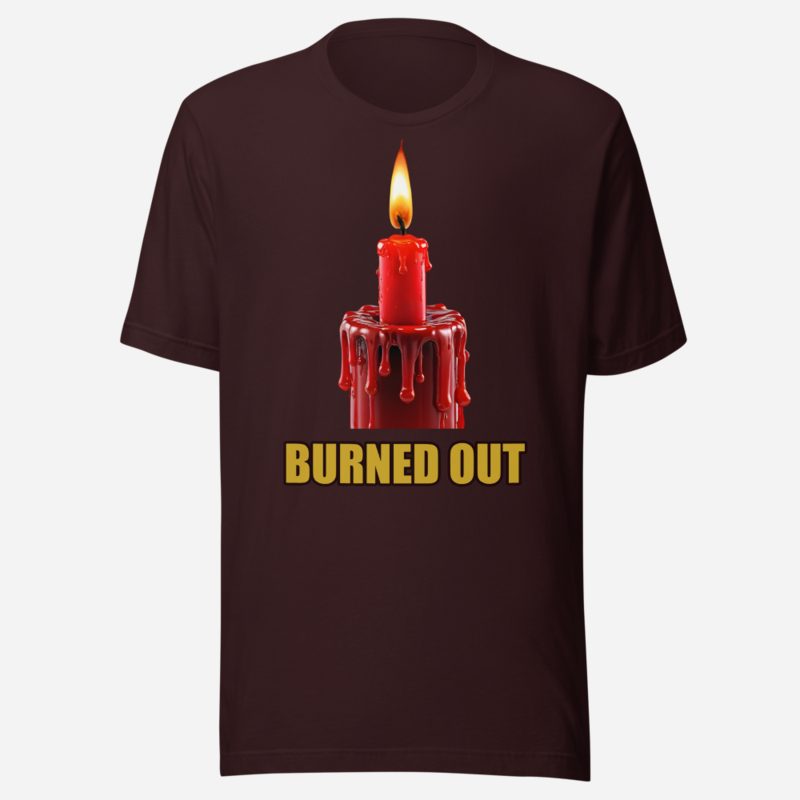 Evil Leaders Burned Out Candle Tee Oxblood Black