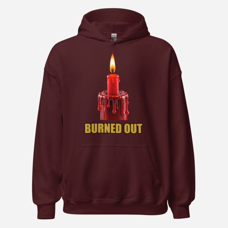 Evil Leaders Burned Out Candle Hoodie Maroon