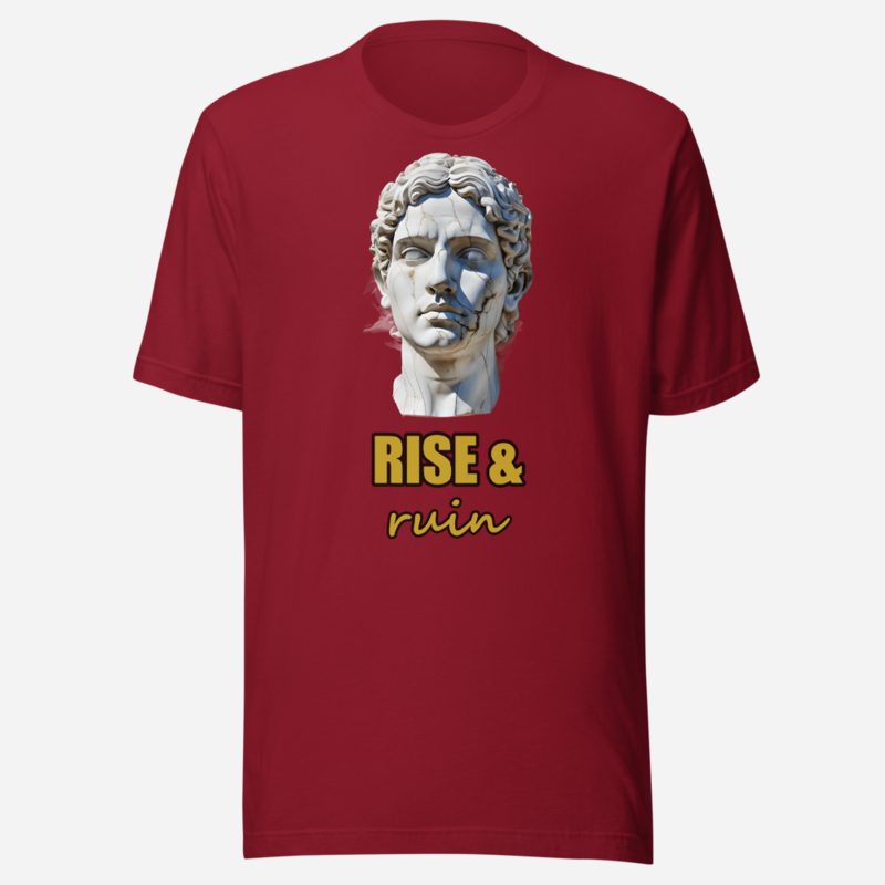 Evil Leaders Rise & Ruin Falling Statue Tee Cardinal