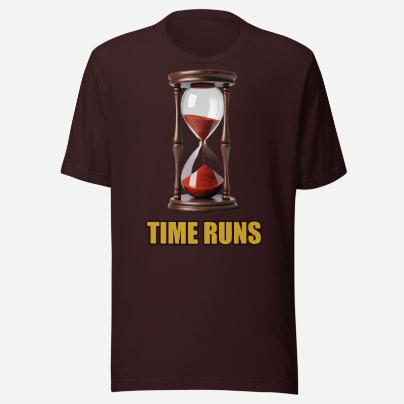 Evil Leaders Time Runs Hourglass Tee Oxblood Black