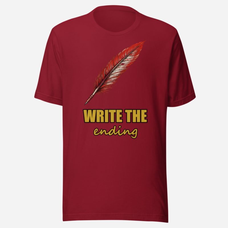 Evil Leaders Write The Ending Ink Quill Tee Cardinal