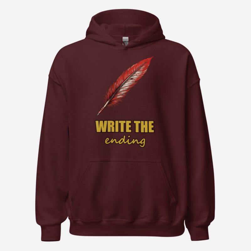 Evil Leaders Write The Ending Ink Quill Hoodie Maroon