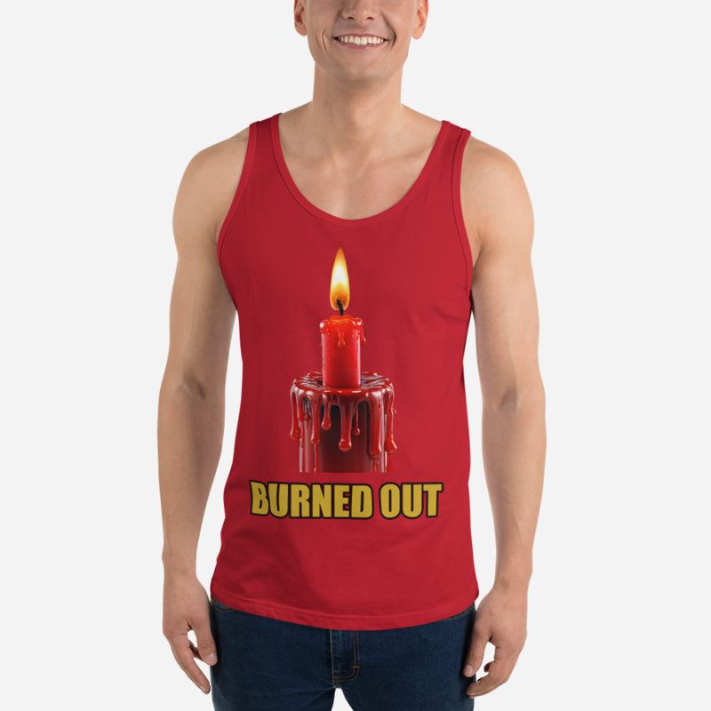 Evil Leaders Burned Out Candle Tank Red