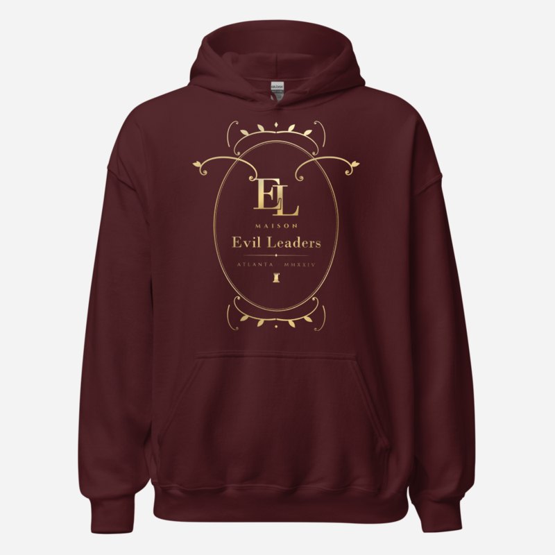 Evil Leaders Maison Baroque Cartouche Hoodie Maroon
