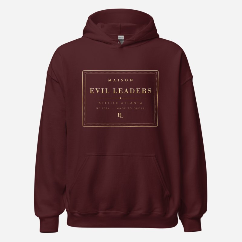 Evil Leaders Maison Atelier Label Hoodie Maroon