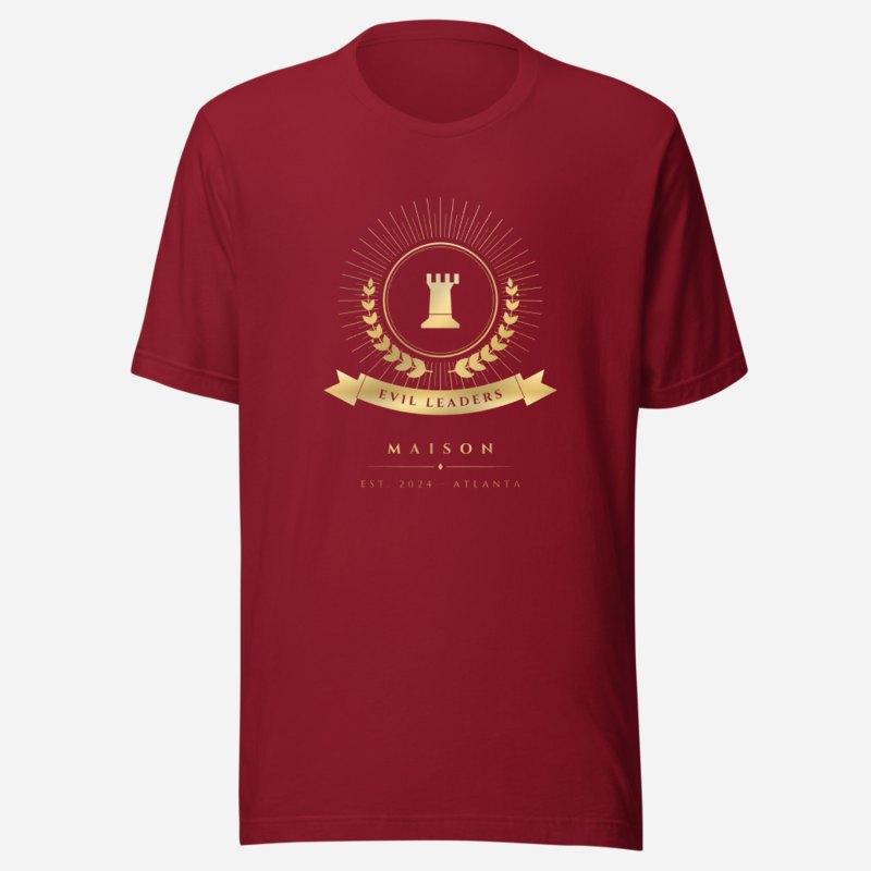Evil Leaders Maison Heraldic Emblem Tee Cardinal