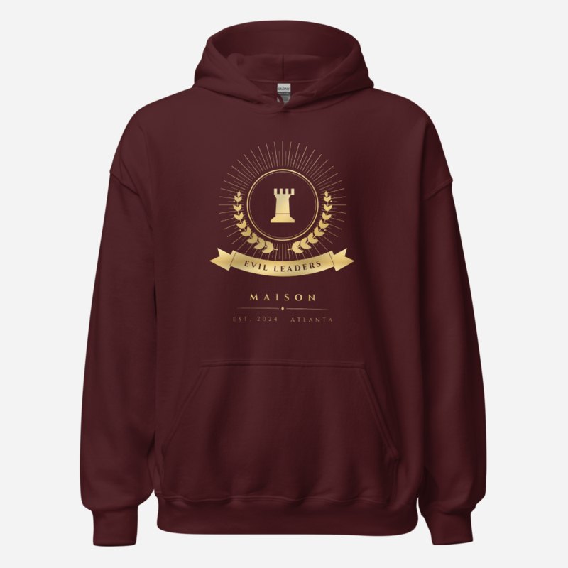 Evil Leaders Maison Heraldic Emblem Hoodie Maroon