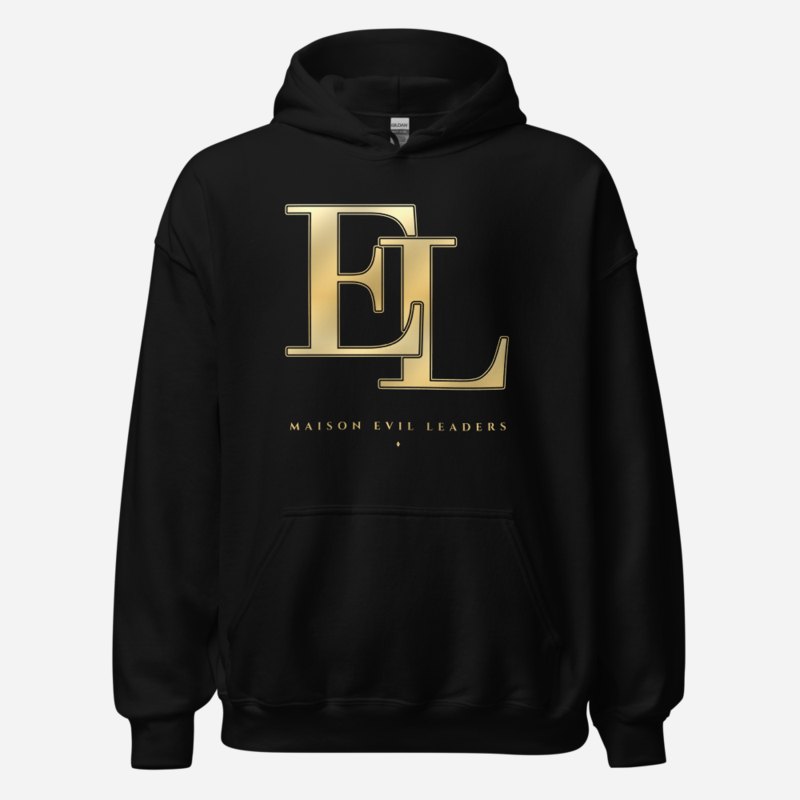 Evil Leaders Maison Embroidered Monogram Hoodie Black