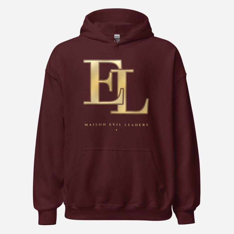 Evil Leaders Maison Embroidered Monogram Hoodie Maroon