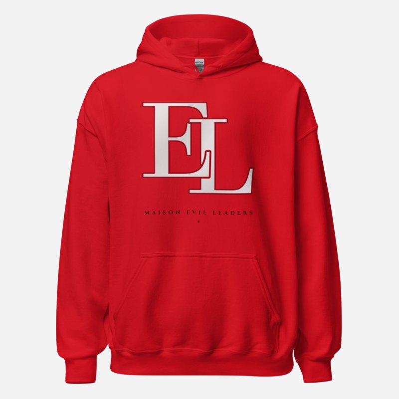 Evil Leaders Maison Embroidered Monogram Hoodie Red